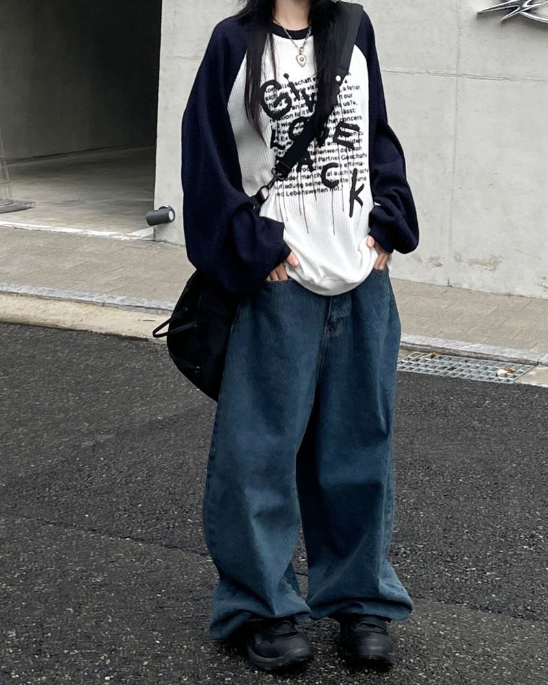 Shino raglan waffle sweatshirt 