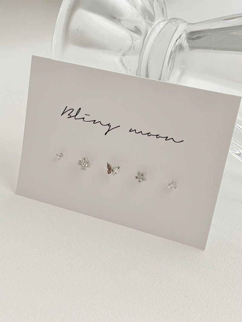 [5 set] mini flower butterfly piercing set