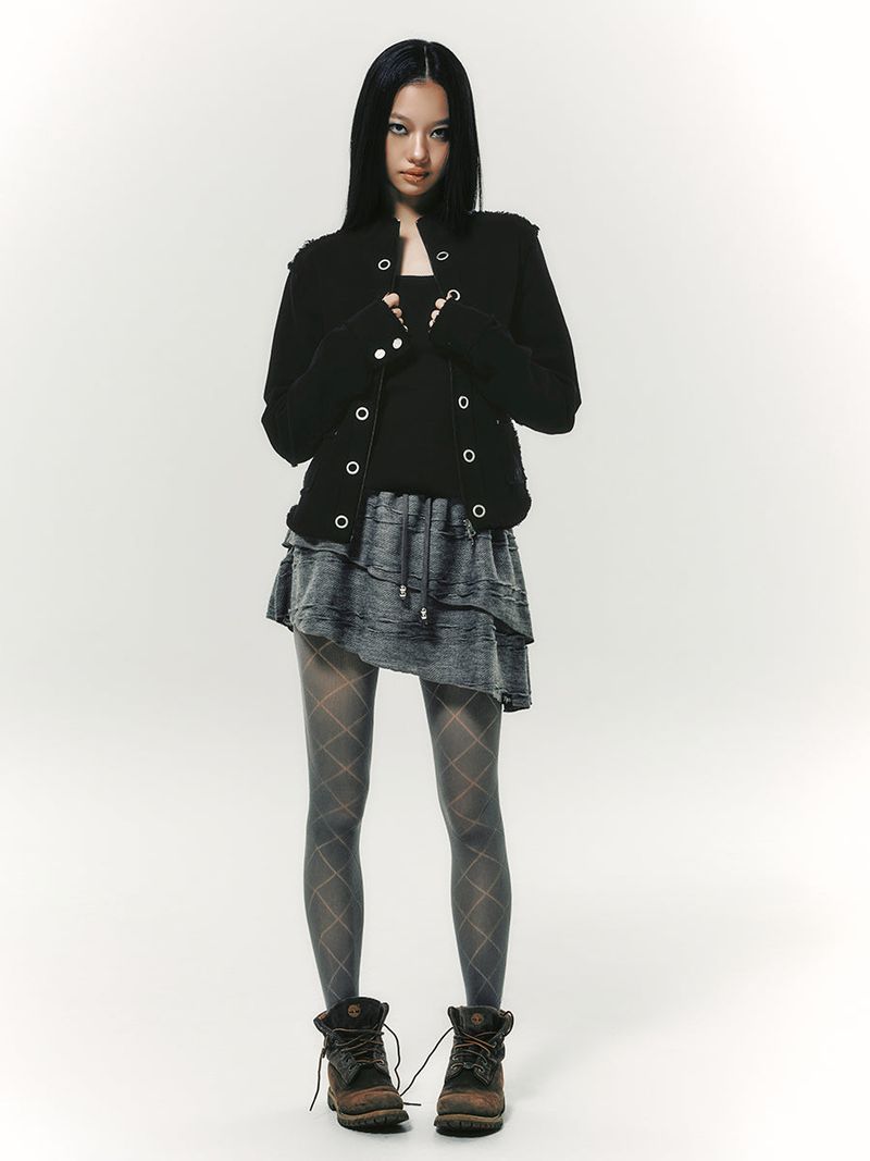 NYXX（エヌワイエックスエックス）の「TWIST FRILL SKIRT GREY（Skirts）」