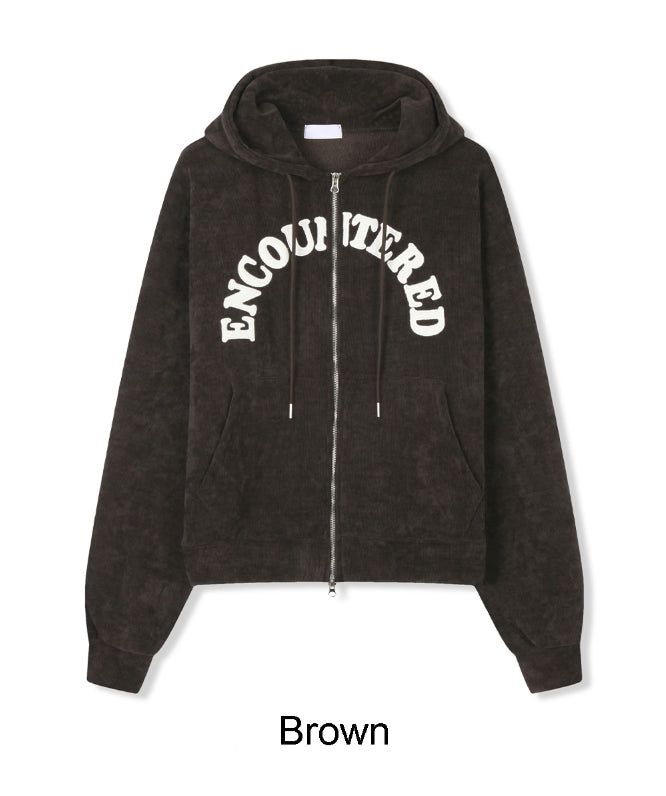 Ruth Velour Patch Hooded Zip-Up
