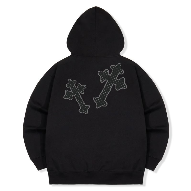Dot Cross 2way Zip-Up Hoodie - 2COLOR