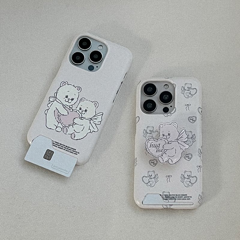 mademoment（メイドモーマン）の「[Mademoment]ヴィンテージハートベアデザインアイフォンカードケース（スマホグッズ/小物）」