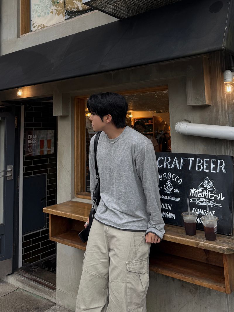 マティ スラブ カット ロングスリーブ Tシャツ