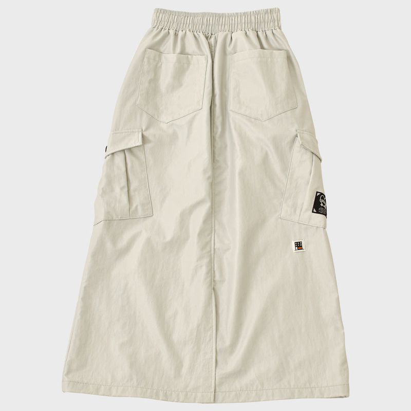 HEART BAND CARGO LONG SKIRTS (CREAM)