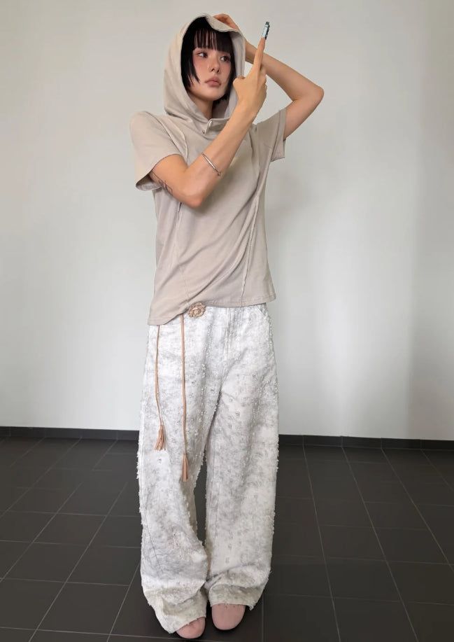 CURVE HOODED HALF TEE