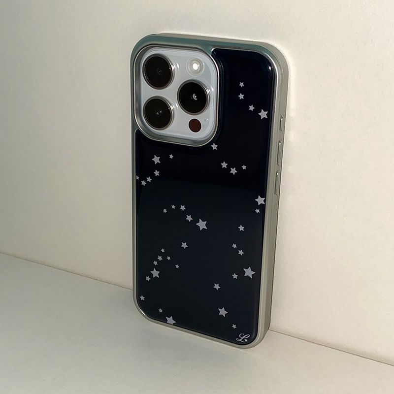 [MADE] SRARRY NIGHT PHONE CASE BLACK (epoxy silver bumper)
