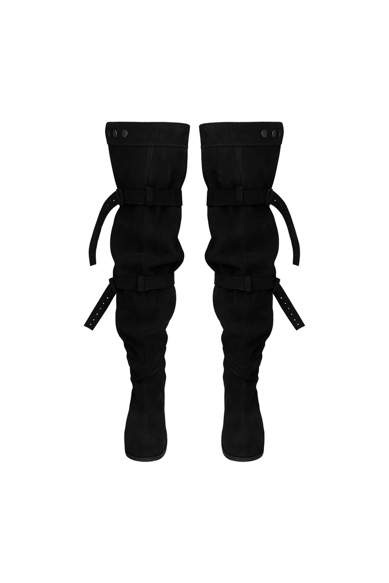 BUCKLE THIGH HIGH BOOTS [LOW]