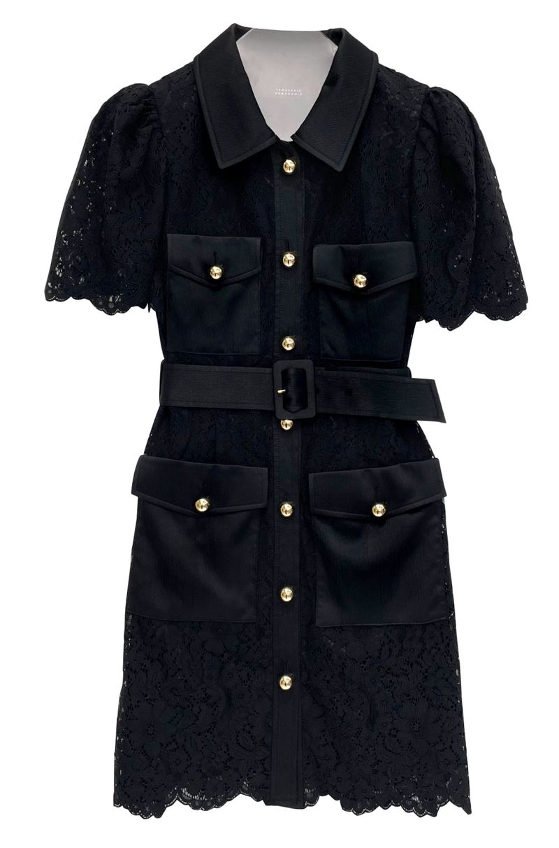Lace shirt dress