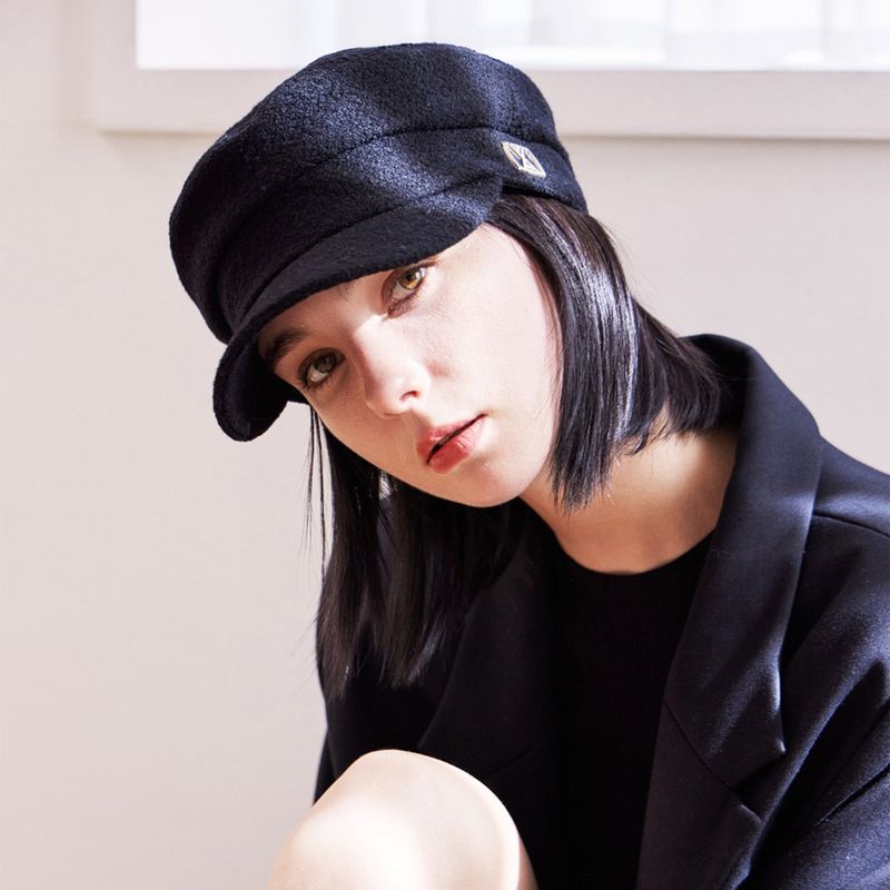 VA Square Stud Wool Madoros Cap / Black