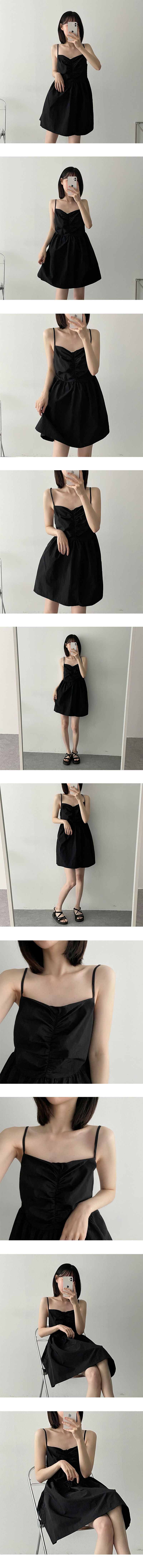 Pleated String Nylon Sleeveless Mini Dress