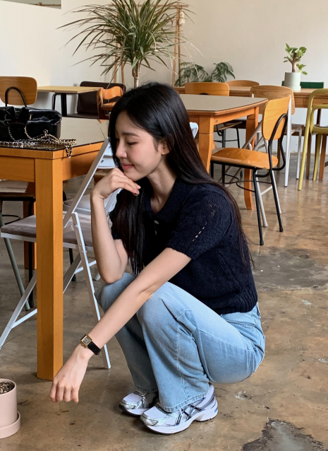Vintage Washed Denim Wide Straight Pants