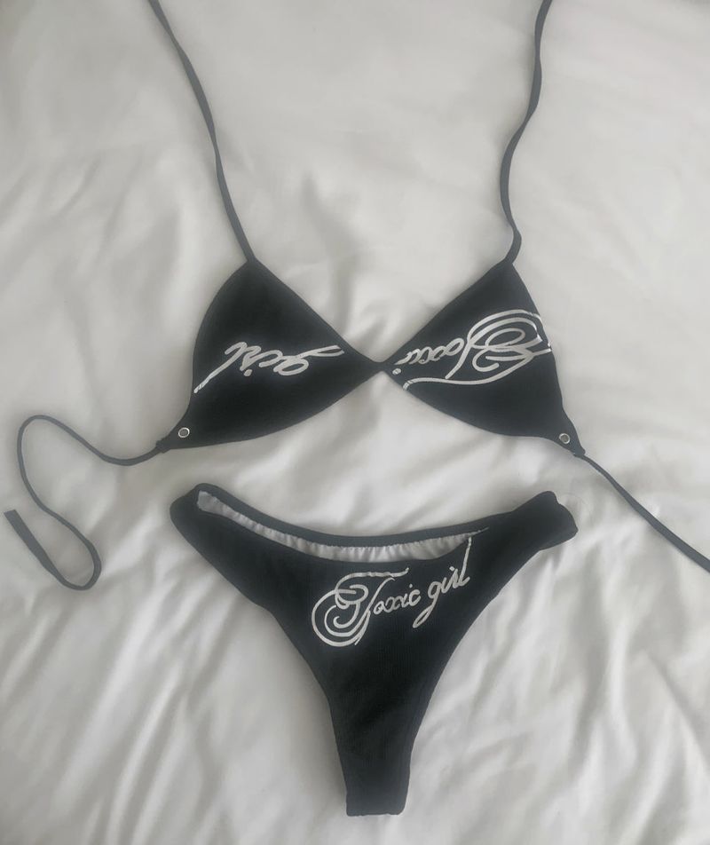 Balloon lettering Strap Bikini