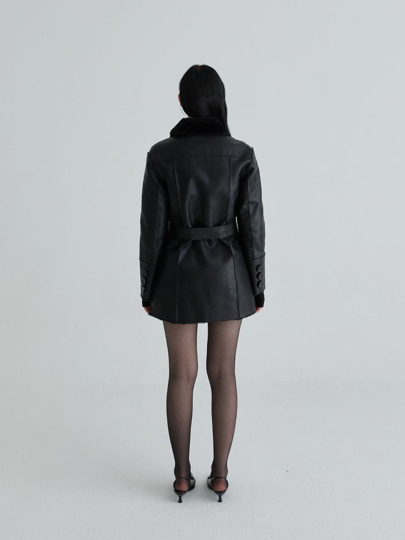 Reversible leather mustang (Black)