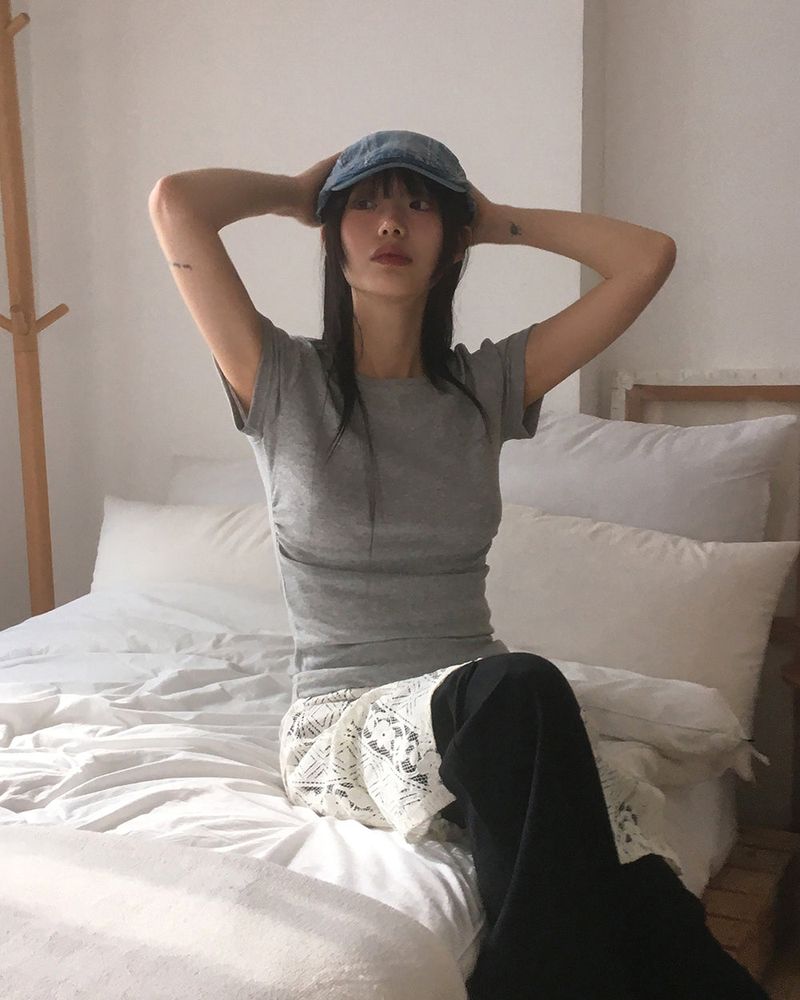 Solfer stripe denim hunting cap hat