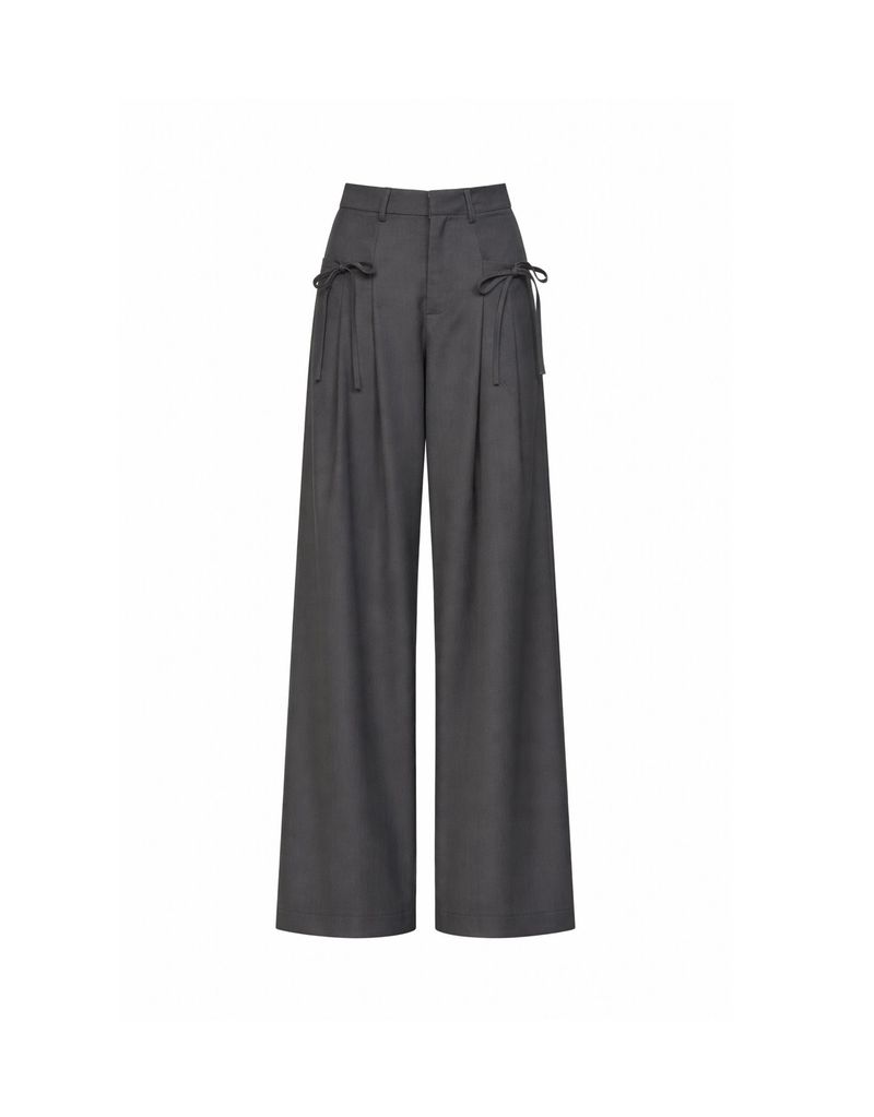 TWEEDY-A（ツウィーディア）の「ルチアリボンピンタックワイドパンツ グレー（パンツ）」