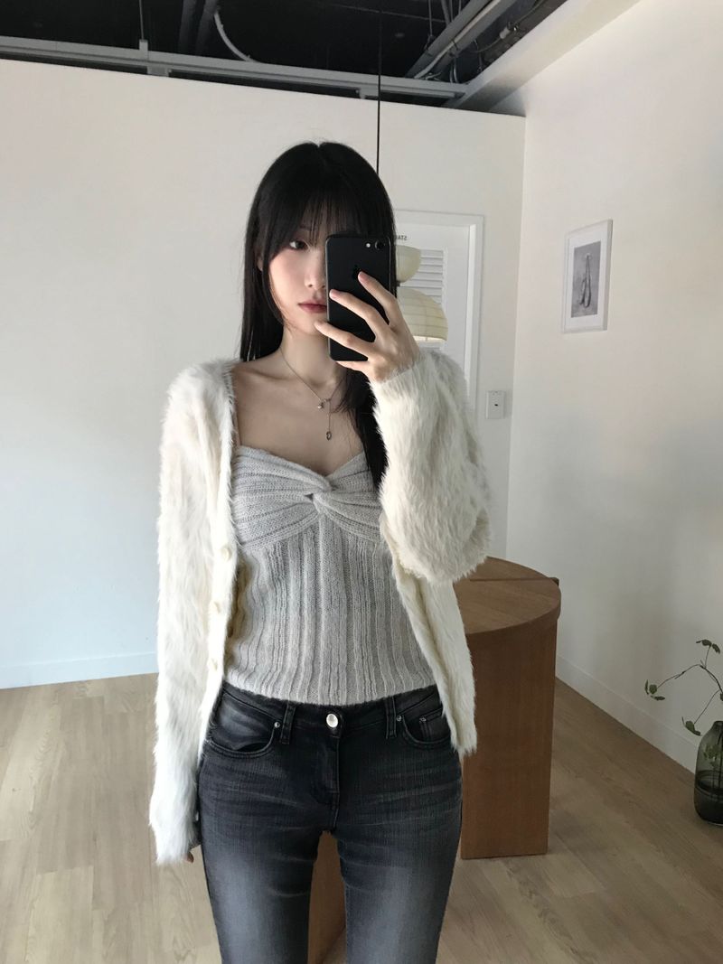 Alpaca knitwear top (2 colors)