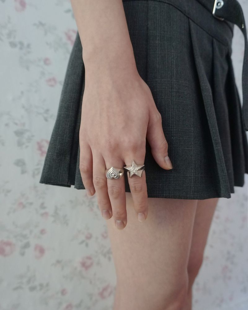 [925SILVER] CREAM CAKE STAR RING