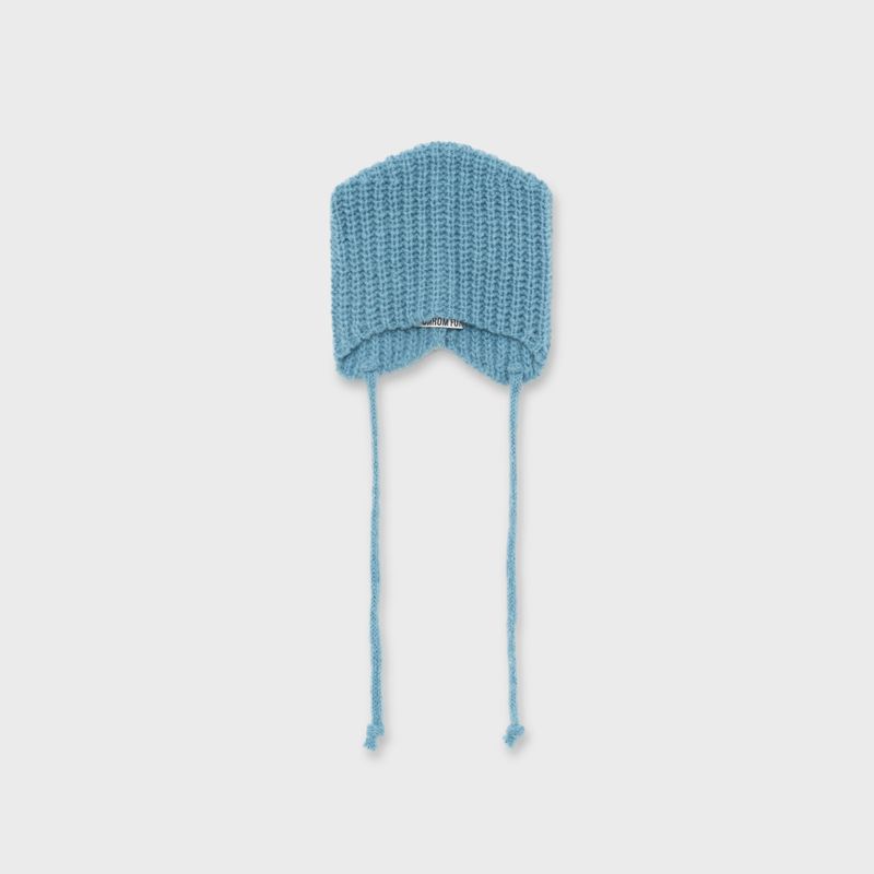 MOHAIR EARMUFF BEANIE, BLUE