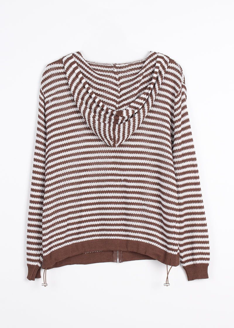 MESH STRIPE ZIP-UP