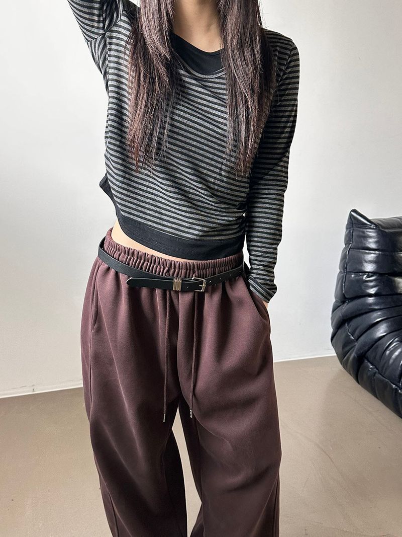 Layered stripe slim t-shirts(3color)