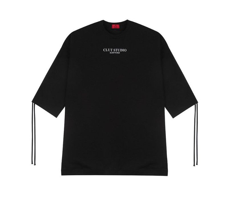0 3 shirring sweat shirt - BLACK