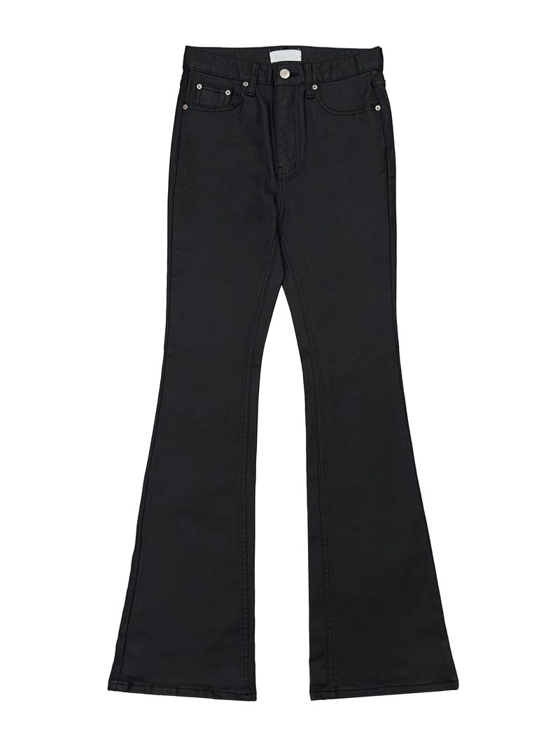 black coated bootcut pants