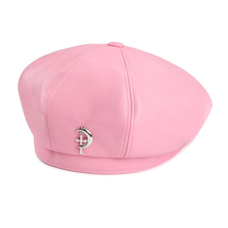 CLUT STUDIO(クラットスタジオ)の「フェイクレザーベレー0 9 fake leather beret - PINK(Hats)」