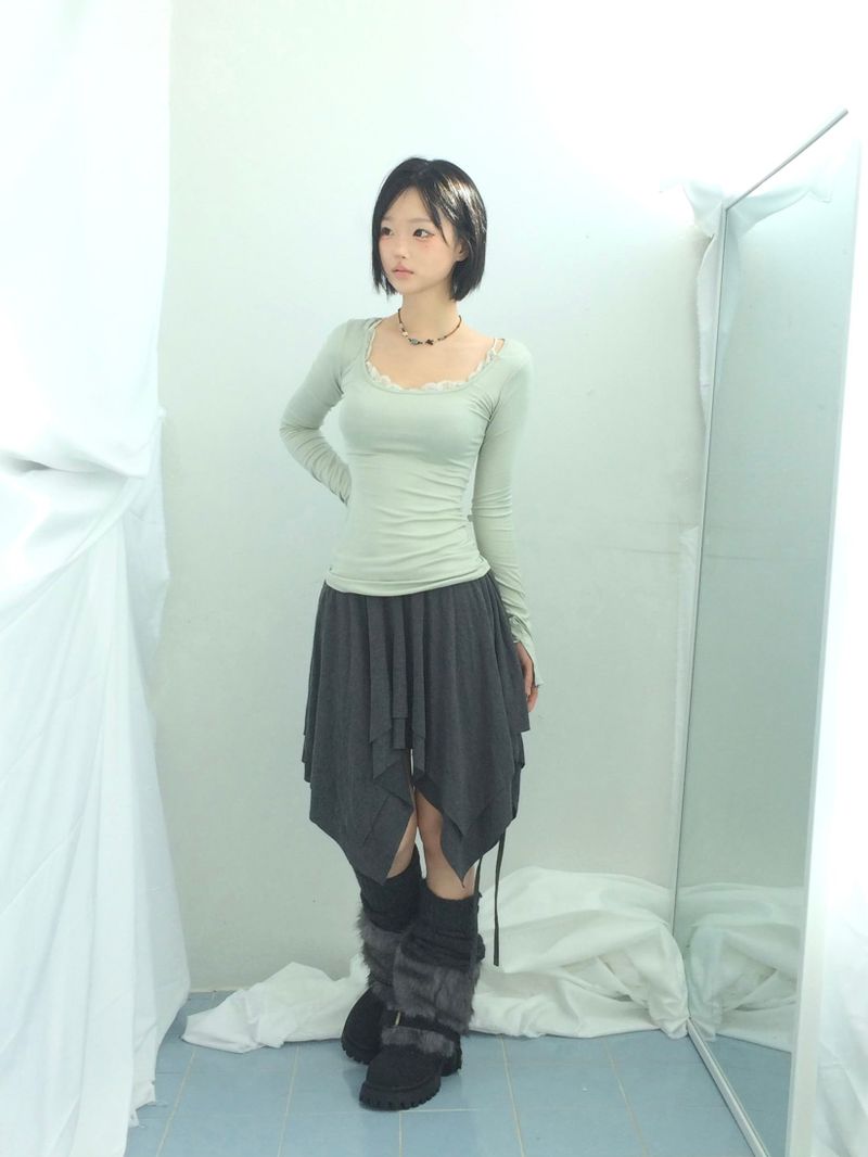 ribbonline wave skirt