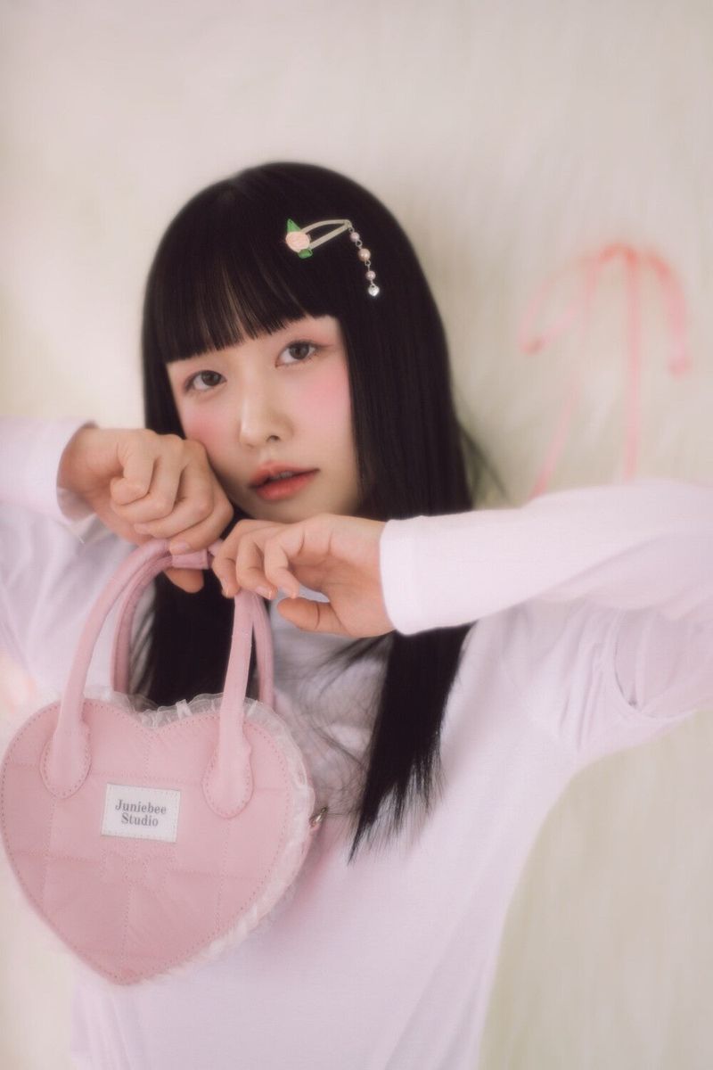 Junie Lace Heart Bag ( Pink )