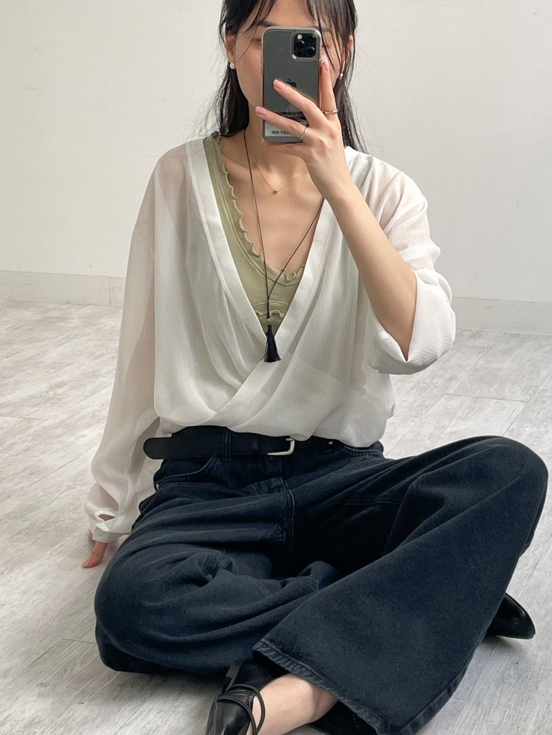 Ruffle V-Neck Sleeveless Top