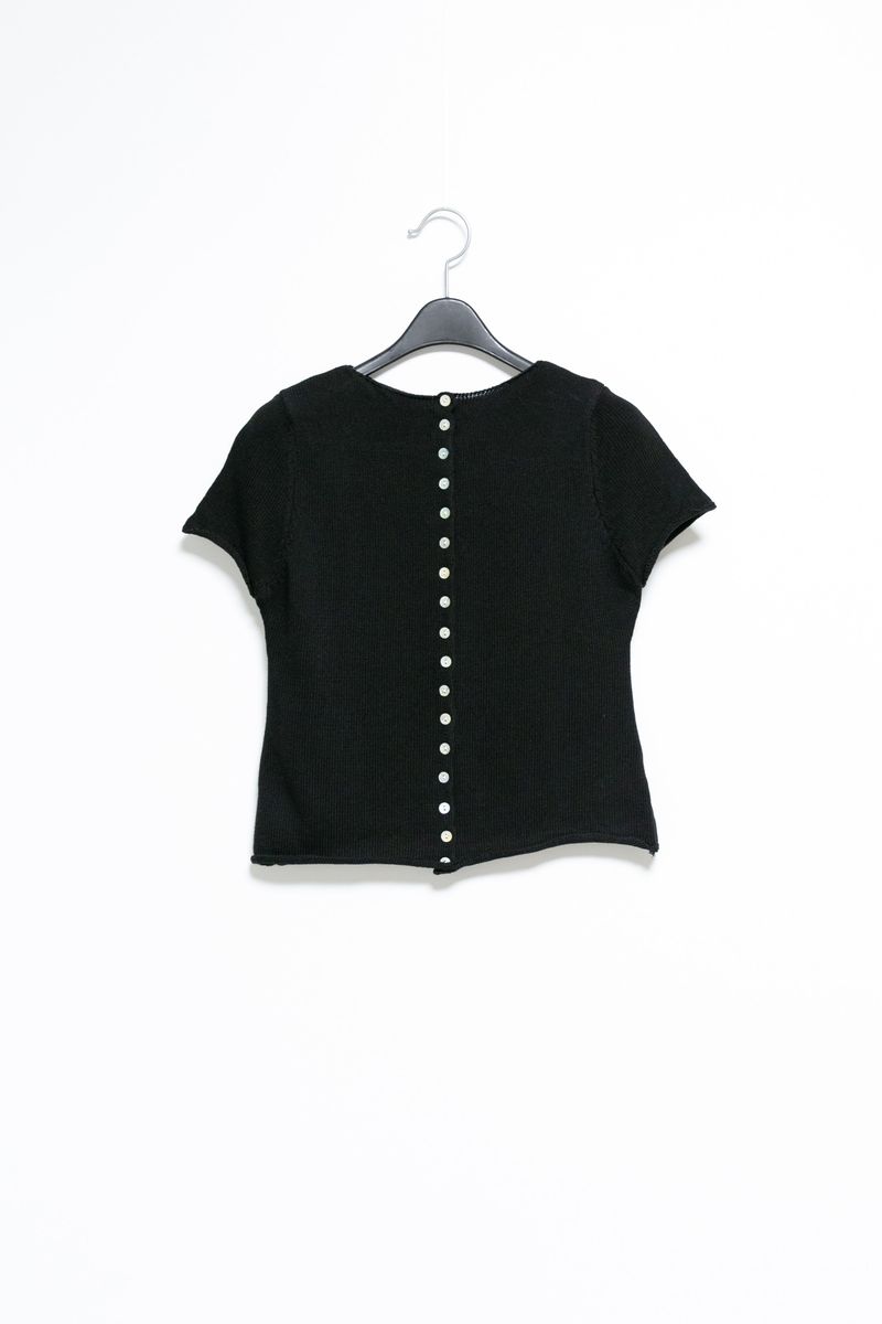 shell button short sleeve knit cardigan(3colors)
