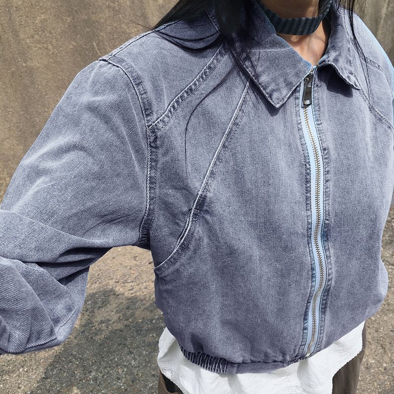 Harder tornado cut-out blouson denim jacket
