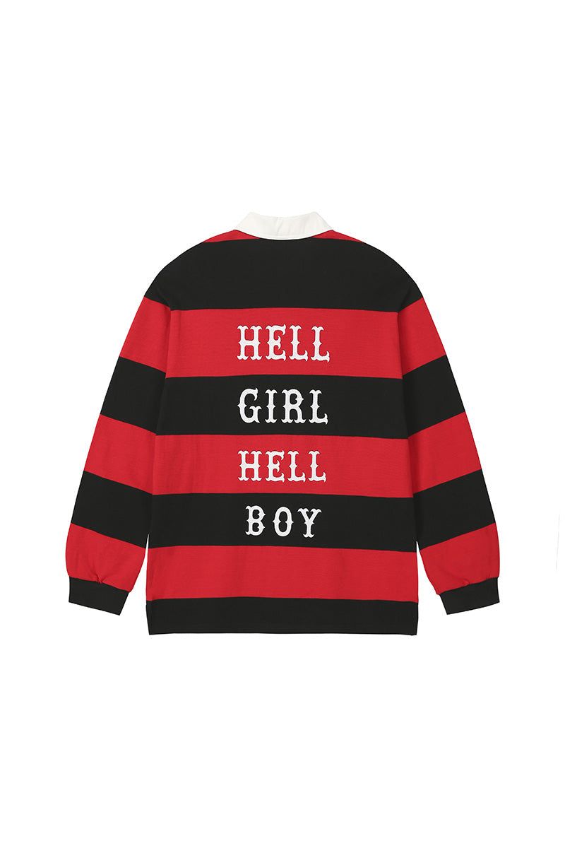 0 1 hell boy rugby shirt