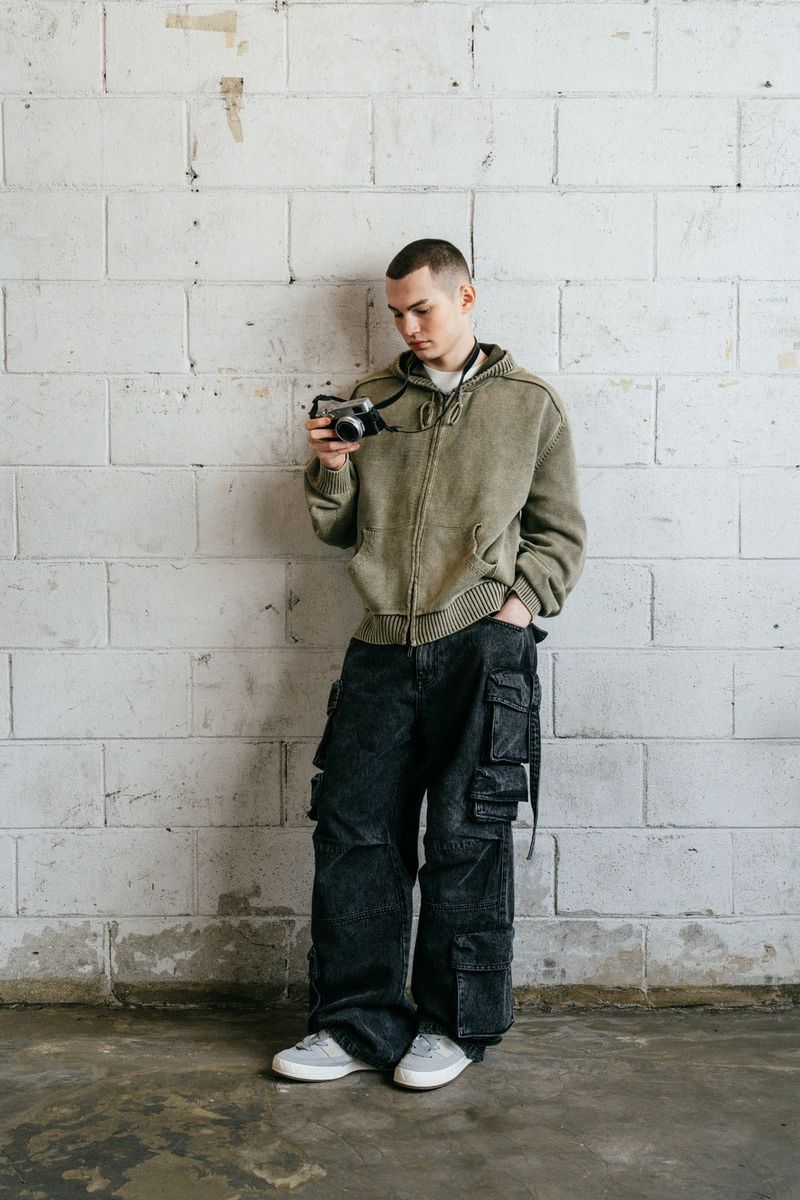 MAX POCKET WASHING WIDE DENIM
