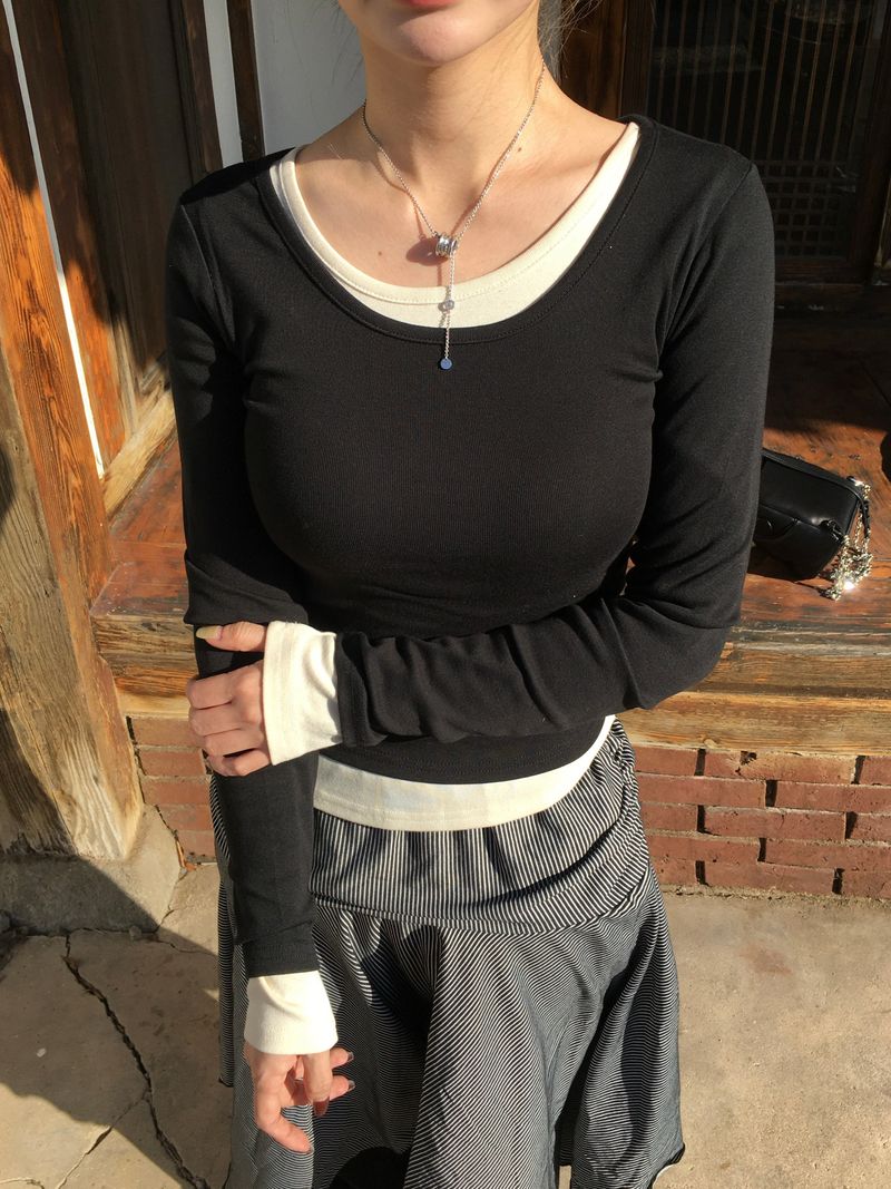 RITCORE(リットコア)の「Shushu Modal U Neck Round T-shirt (4c)(Tops)」