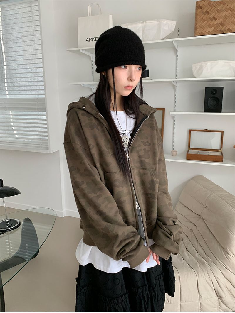 CAMO 2WAY SWEAT HOODIE (2C)