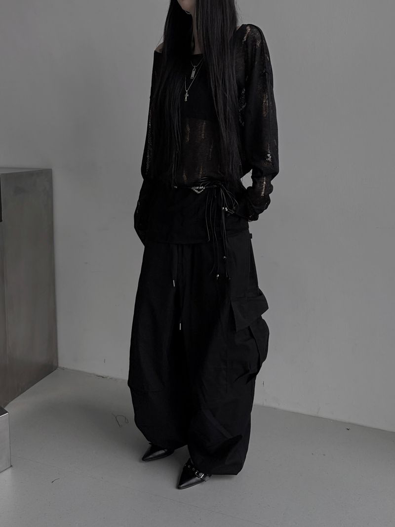 destroyed see-through knit (2color)
