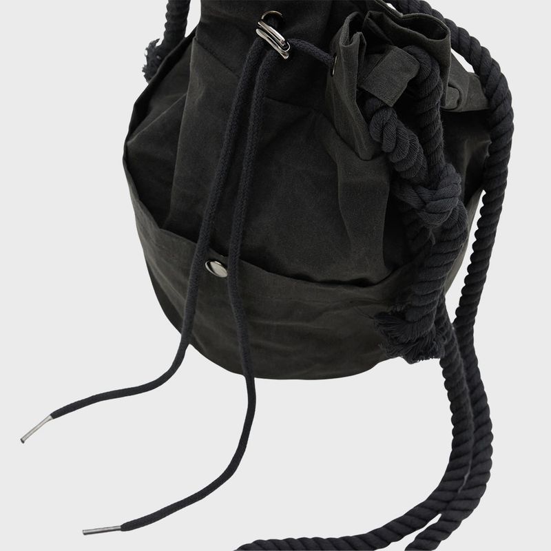 Waxed Cotton Hippie Bag Black