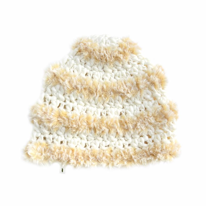 STRIPE FUR BEANIE