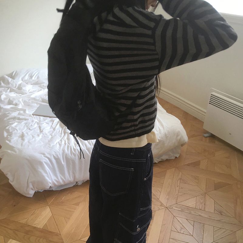 [MADE] Anton Stripe Pocket Two-Way Knit Zip-Up