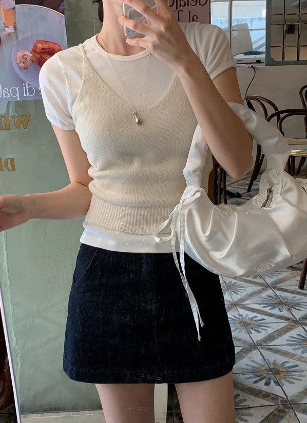 Classic Denim Mini Skirt (2color)