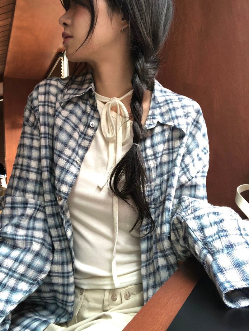 Cookie oversized Plaid Shirt
