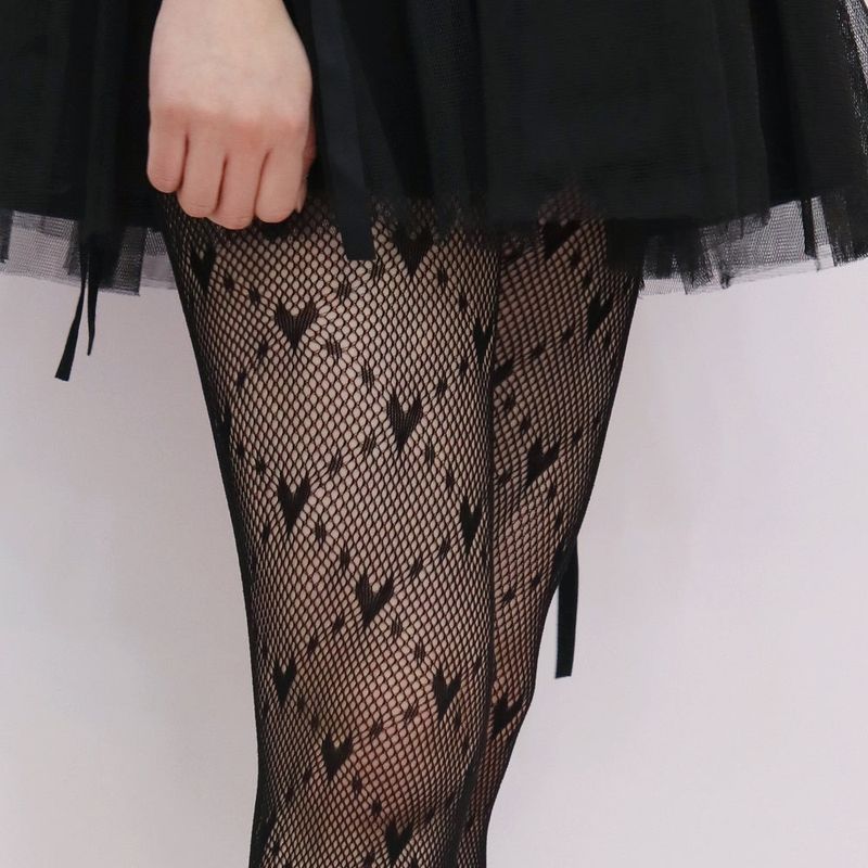 heart mesh tights (3colors)