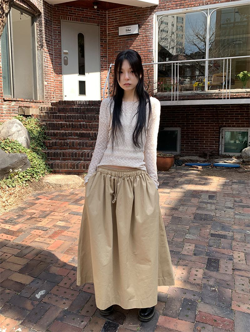 FEVER FLARE MAXI SKIRT (4C)