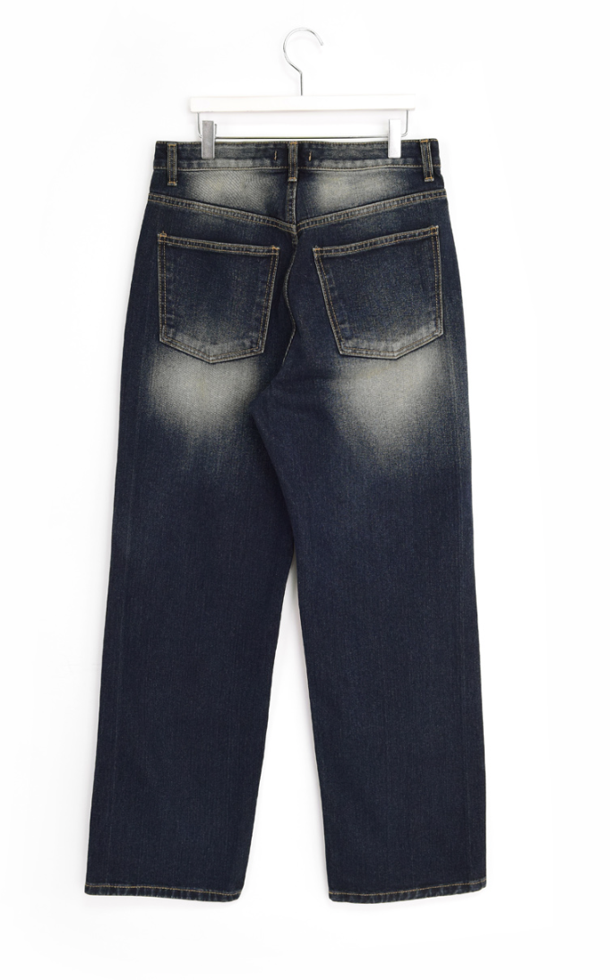 (UNISEX)fall blue denim pants