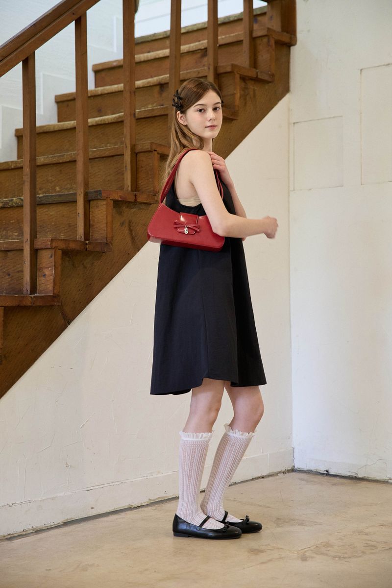 BACK RIBBON DRESS (2 COLORS)
