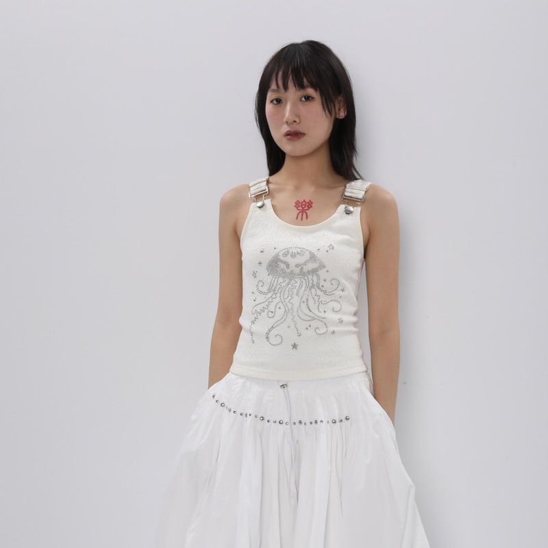 CONFUN（コンファン）の「CONFUN 25SS original jellyfish metal rivet hot diamond camisole（Tops）」