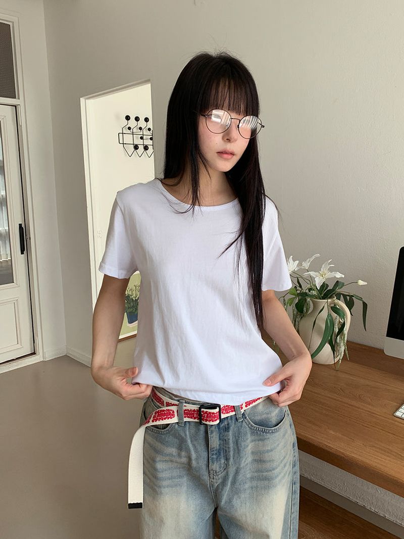 SILKET U-NECK TEE (3C)