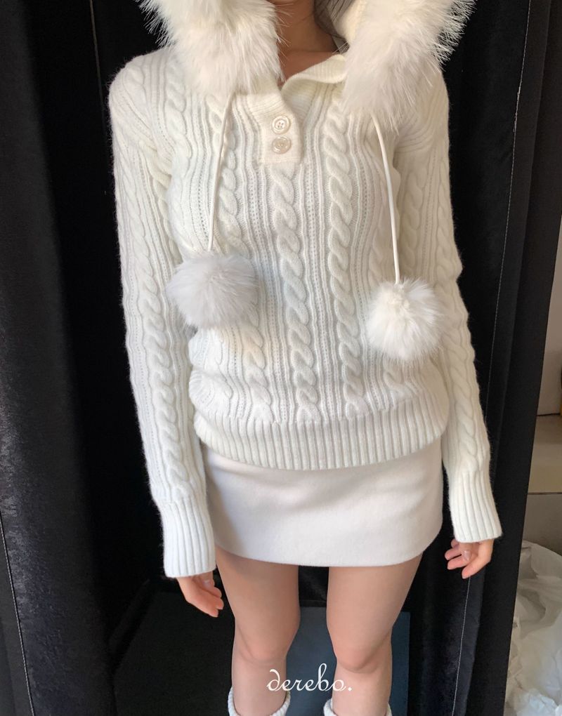 Snow Buddy Hood Twisted Knitwear