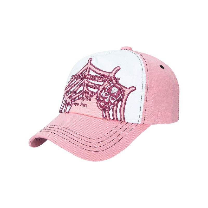 Graphic Applique Ball Cap Pink